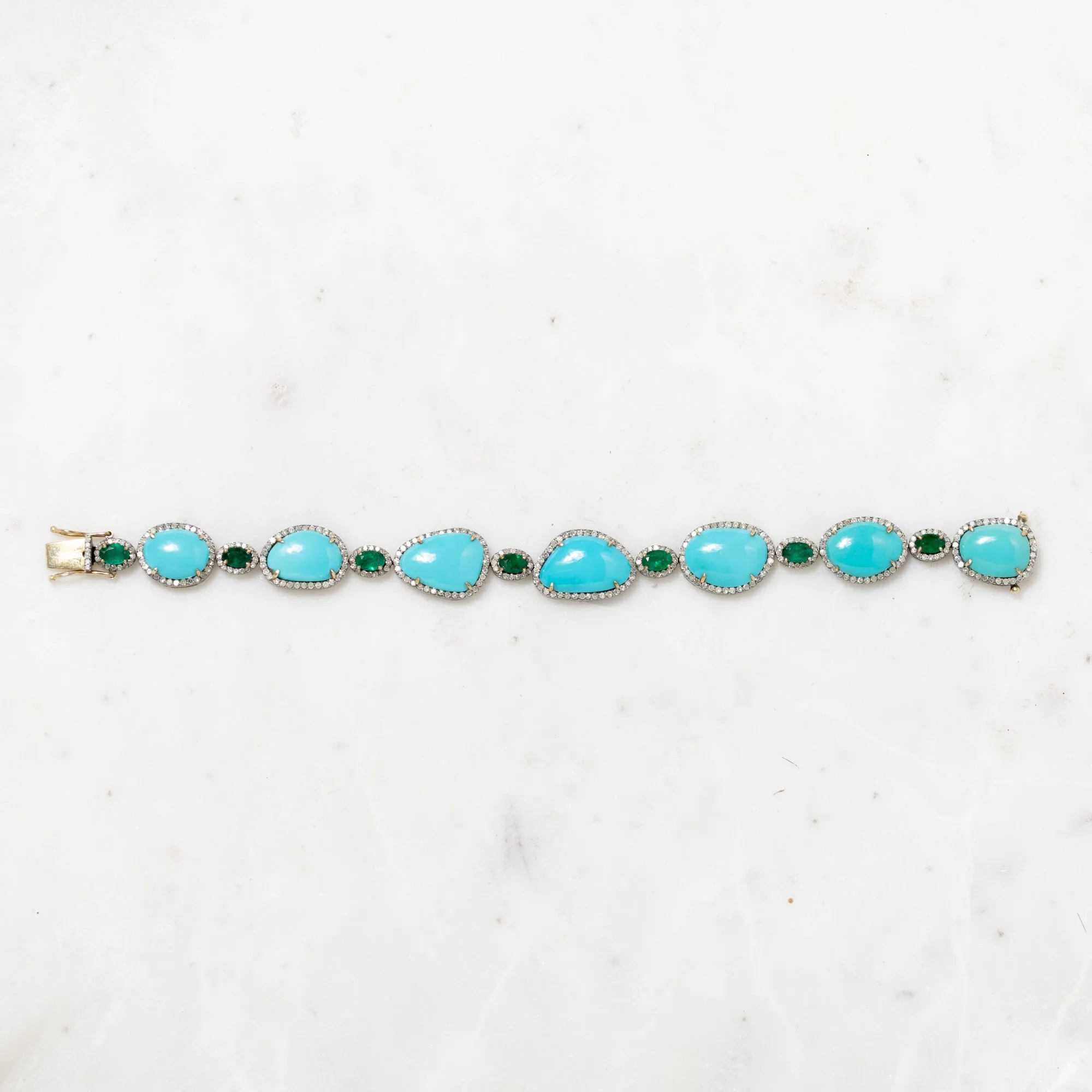 Turquoise and Emerald Bracelet
