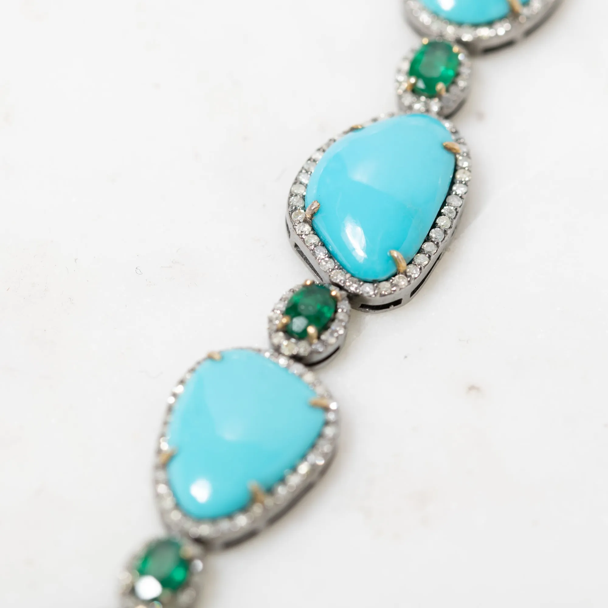 Turquoise and Emerald Bracelet