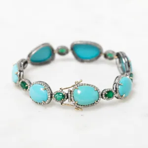 Turquoise and Emerald Bracelet