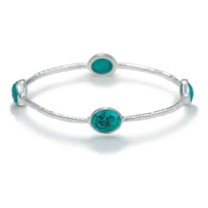 Turquoise Gemstone Bangle in Sterling Silver