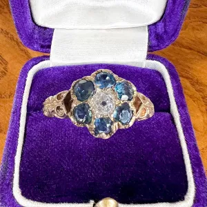 Victorian Diamond & Sapphire Ring