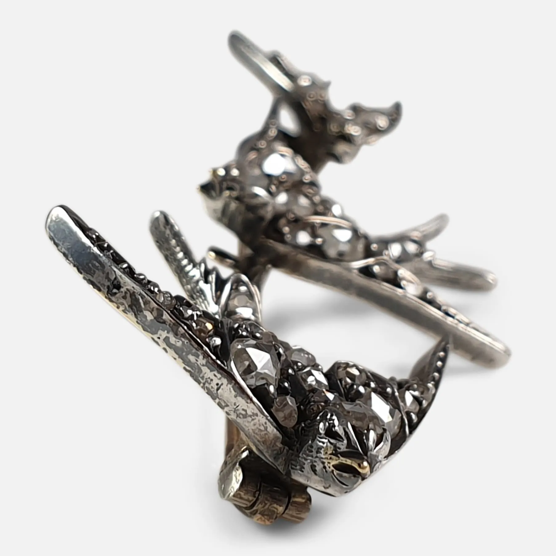 Victorian Diamond Swallow Brooch - Circa 1900