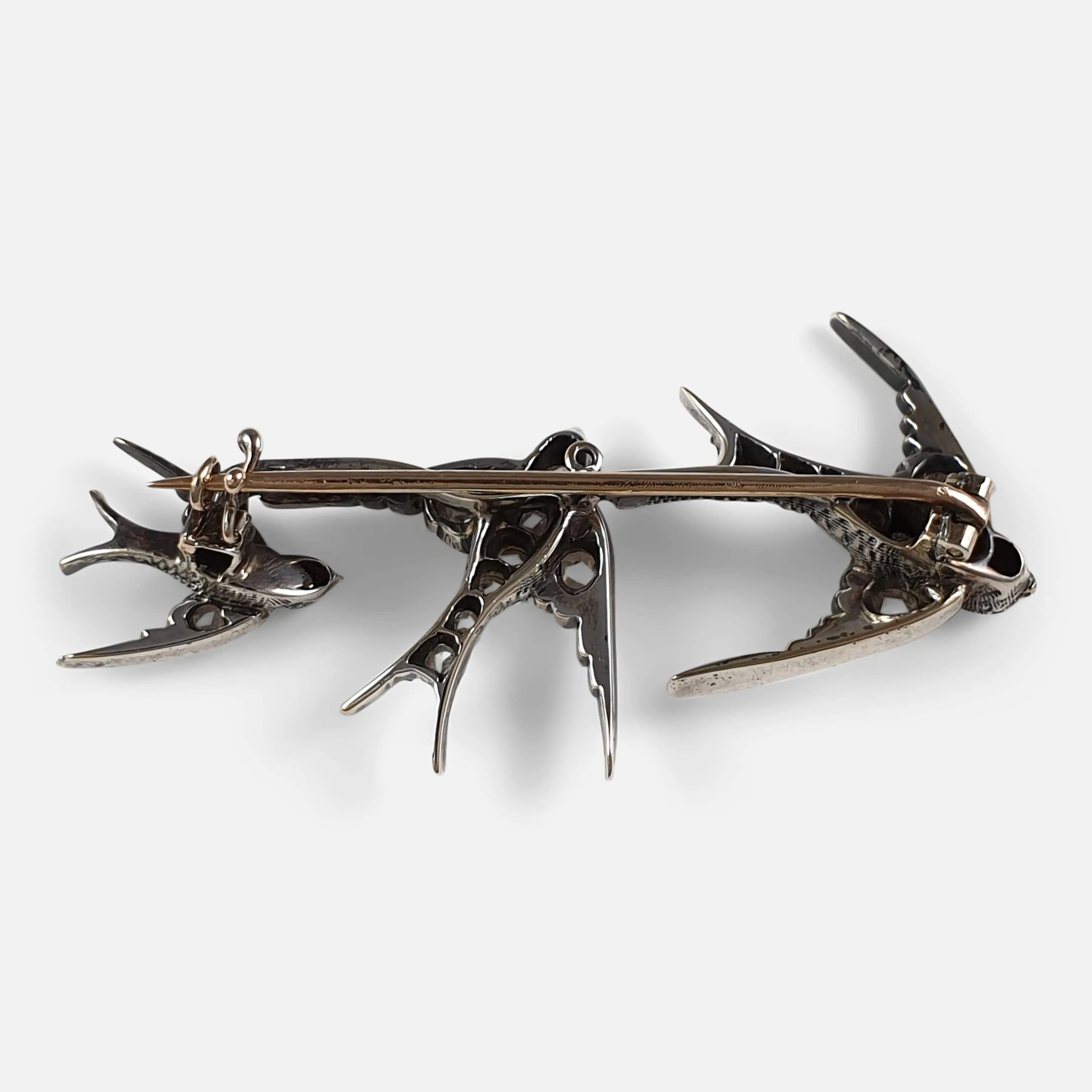 Victorian Diamond Swallow Brooch - Circa 1900