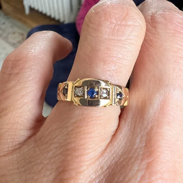 Victorian Sapphire & Rose Cut Ring