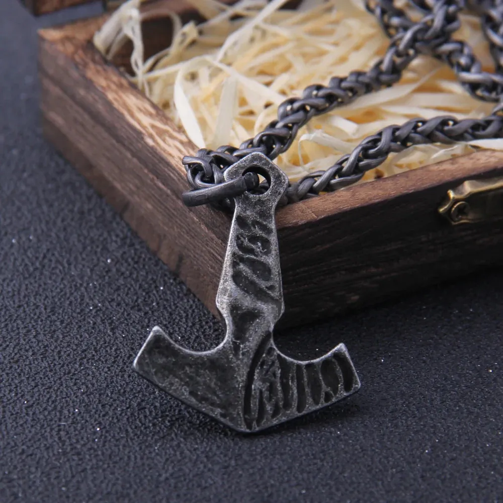 Viking Vegvisir Iron Color Viking Odin Rune Viking Necklace
