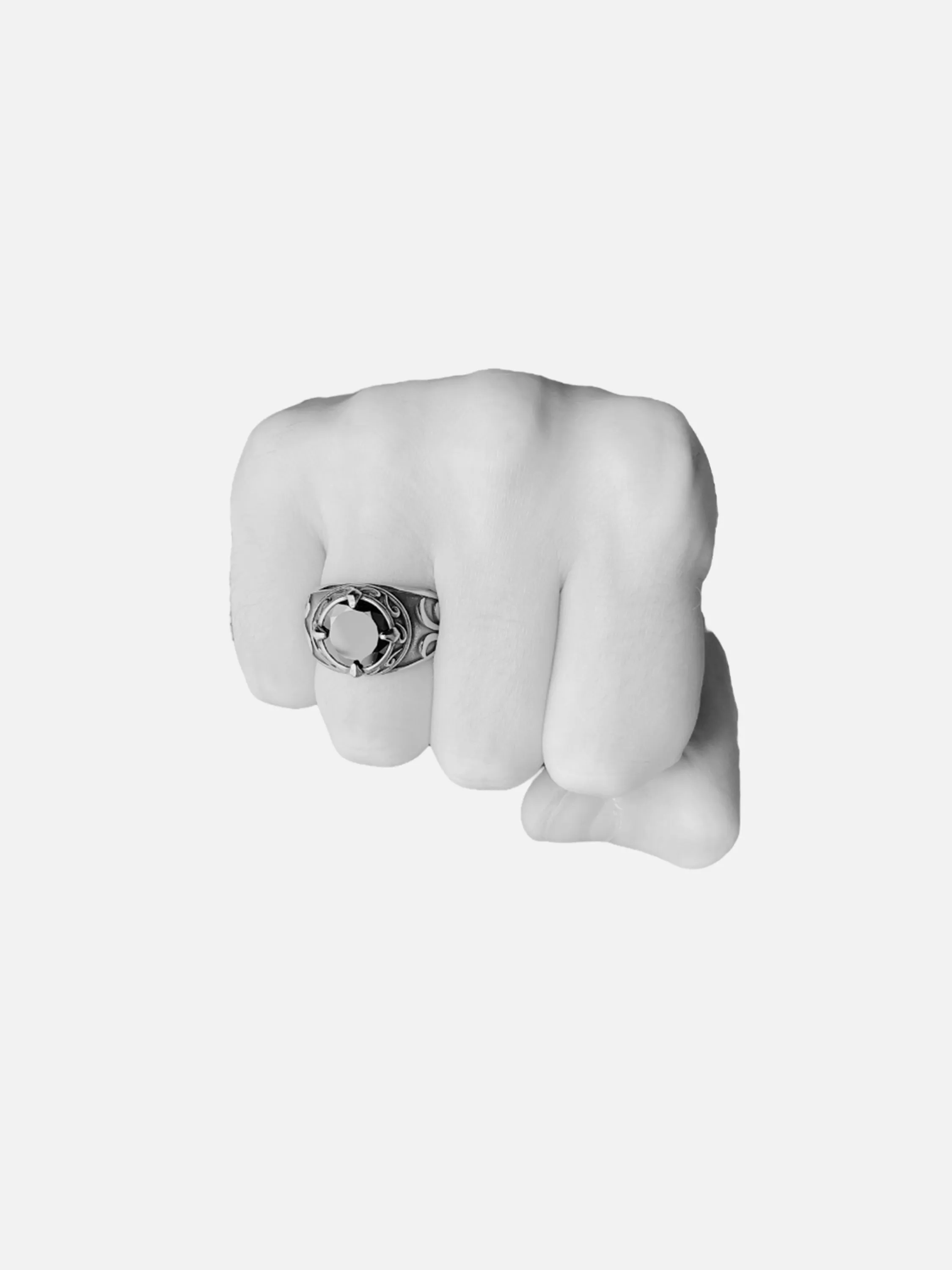 Vintage Gemstone Engraved Ring