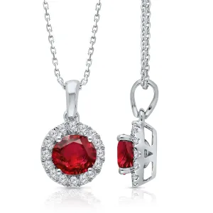 White Gold Ruby & Diamond Heirloom Necklace