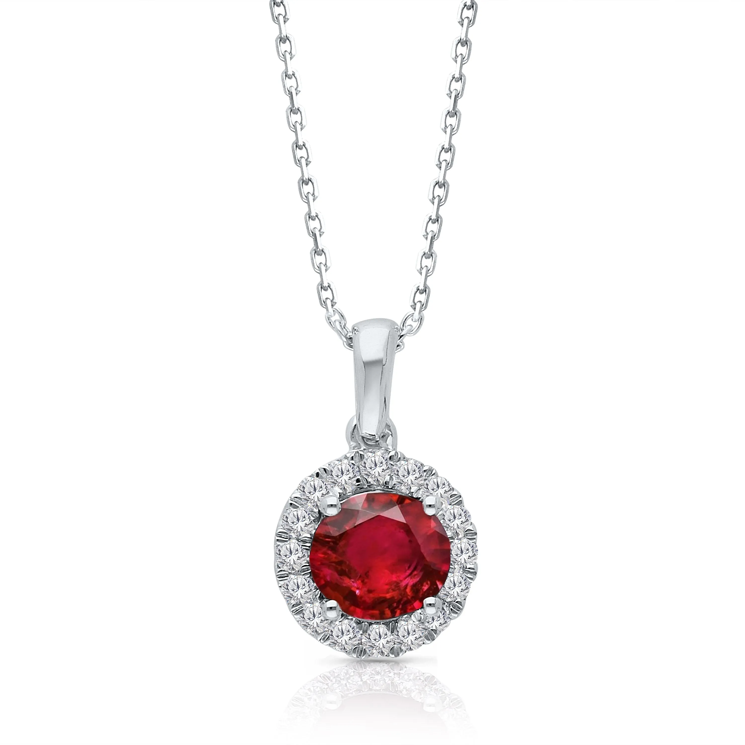 White Gold Ruby & Diamond Heirloom Necklace