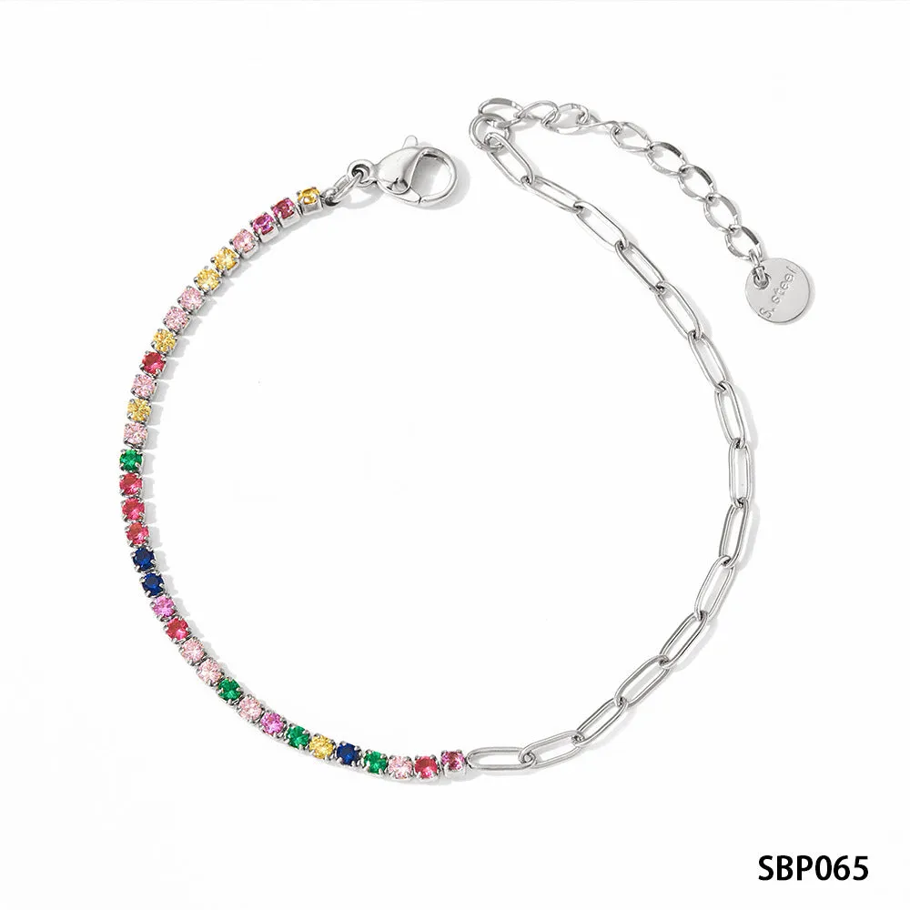 Wholesale PVD stainless steel zircon vacuum gold-plated exquisite bracelet
