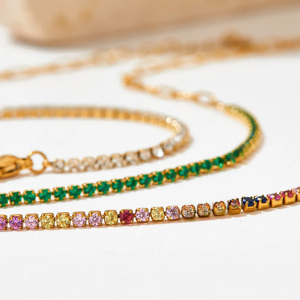 Wholesale PVD stainless steel zircon vacuum gold-plated exquisite bracelet