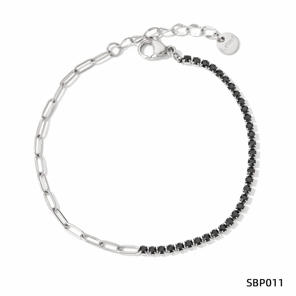Wholesale PVD stainless steel zircon vacuum gold-plated exquisite bracelet