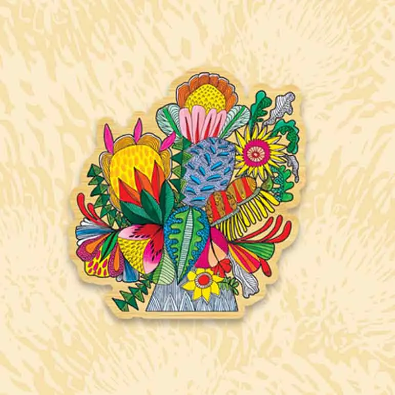 Wild Things Wooden Brooch