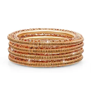 Yellow Chimes Bangles for Women and Girls Traditional Gold Bangles for Women Crystal Studded Gold Plated Type Bangles for girls | Birthday Gift For girls and women Anniversary Gift for Wife