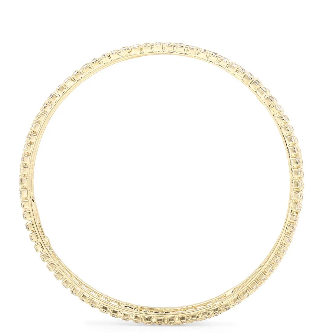 Yellow Chimes Gold Plated Crystal Studded Designer Traditional 4 Pcs Bangles Set for Women and Girls (24)